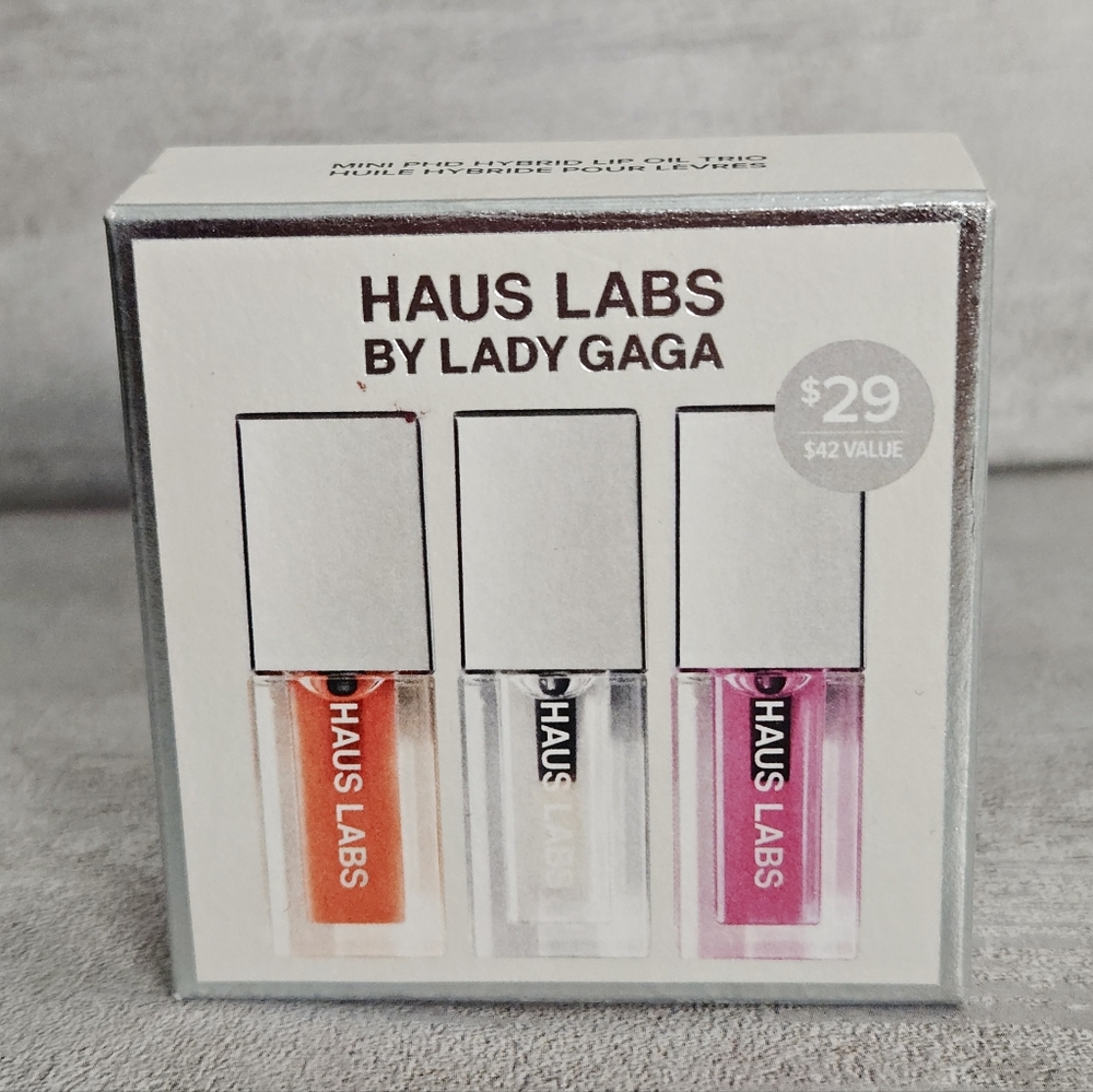 Haus Labs by Lady Gaga Mini PHD Hybrid Lip Oil Trio NEW - Picture 2 of 10